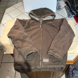 Carhart type coat Boys Large fleece wool lined brown coat C. E. Schmidt brand